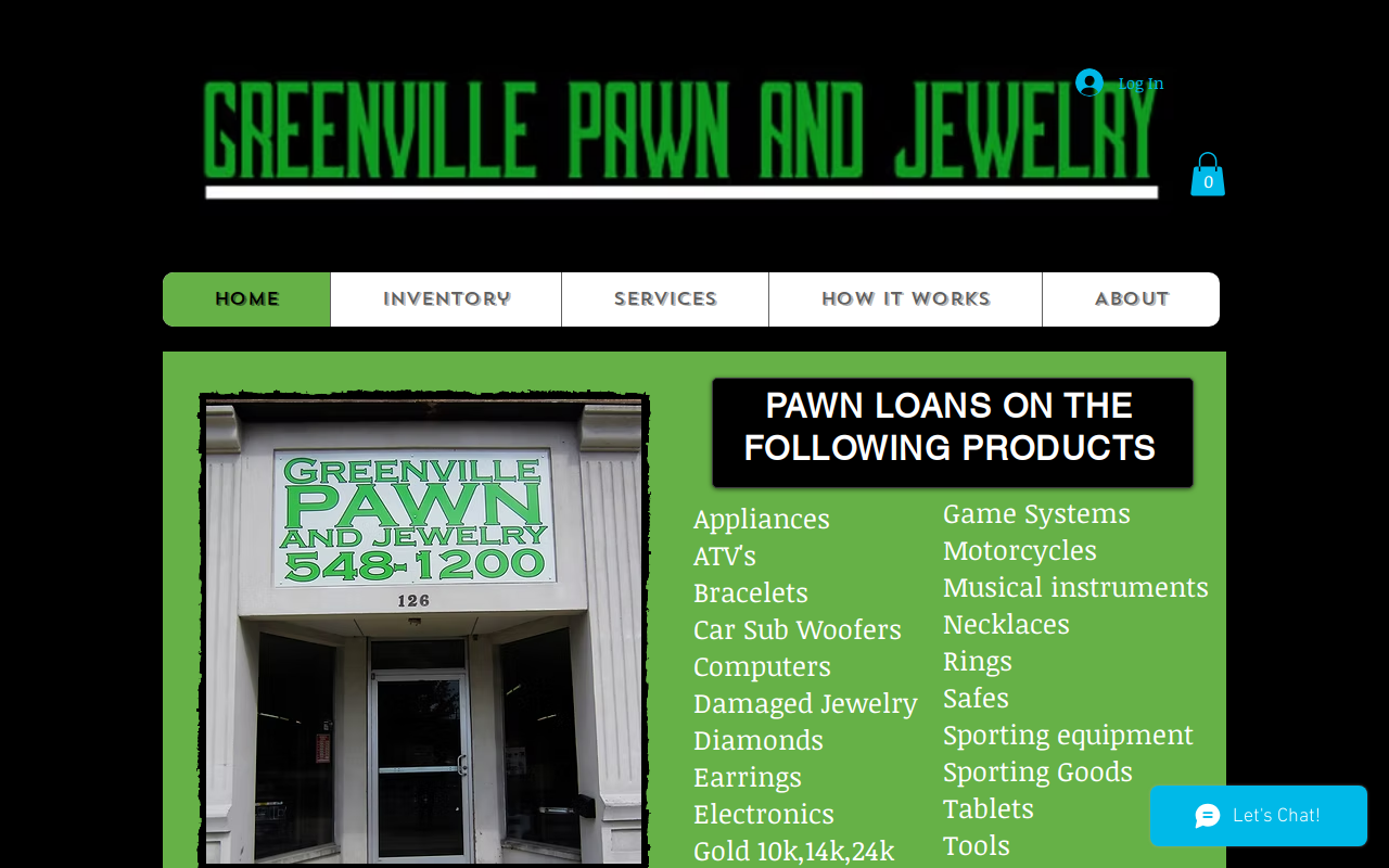 Greenville Pawn & Jewelry website preview