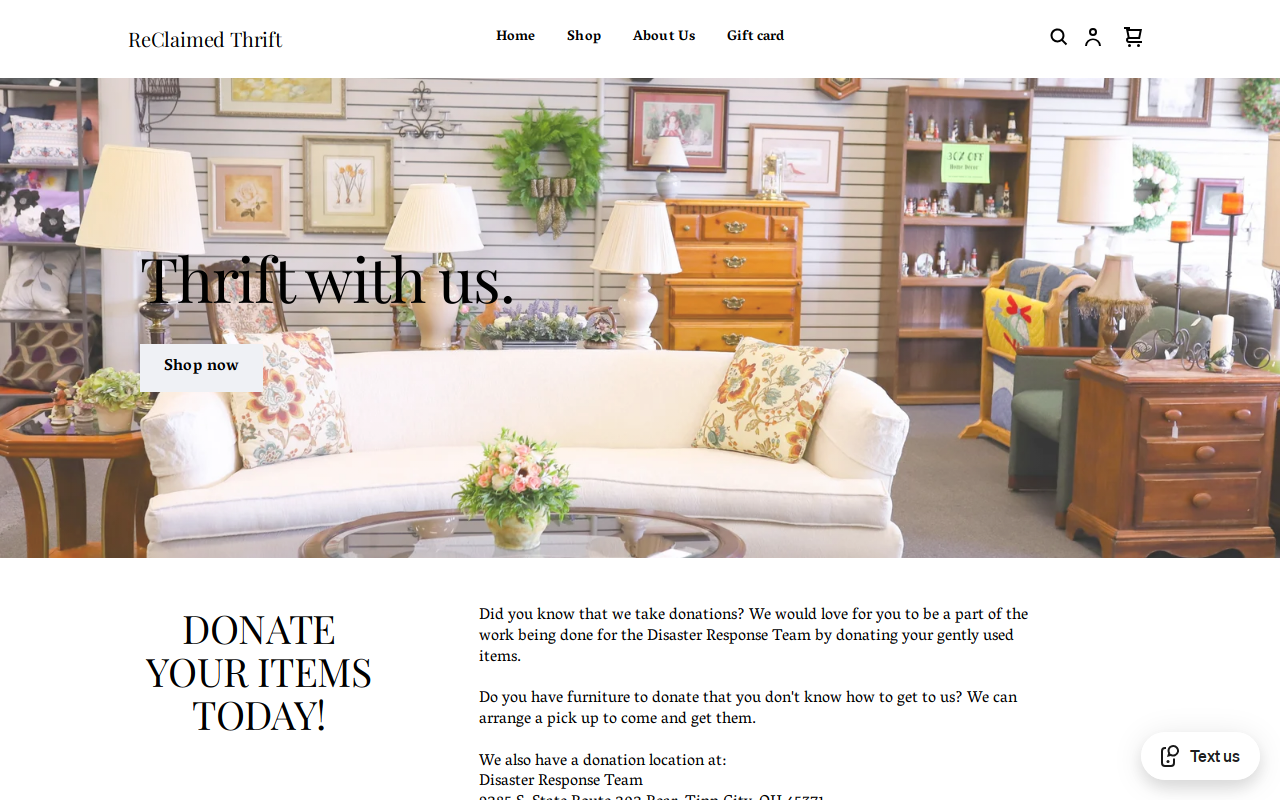 ReClaimed website preview
