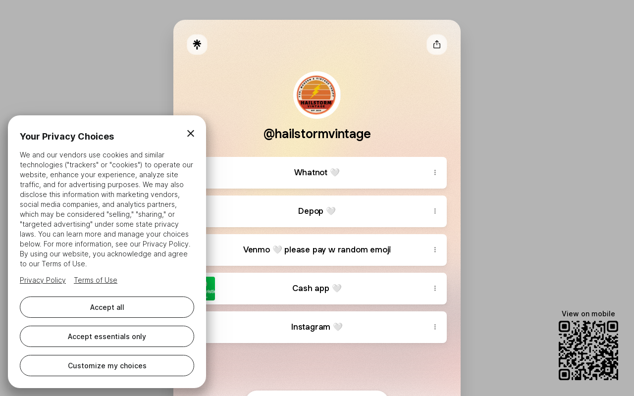 Hailstorm Vintage website preview