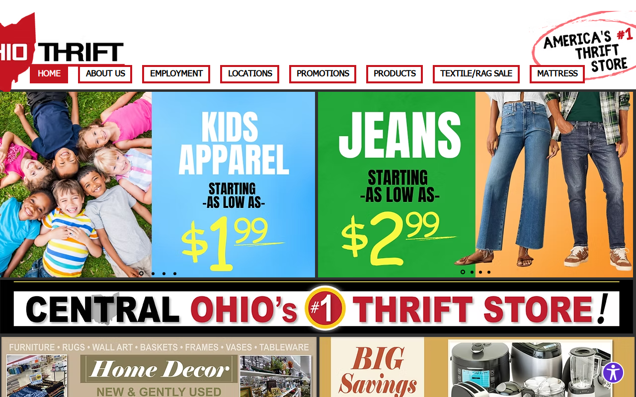Ohio Thrift Stores website preview