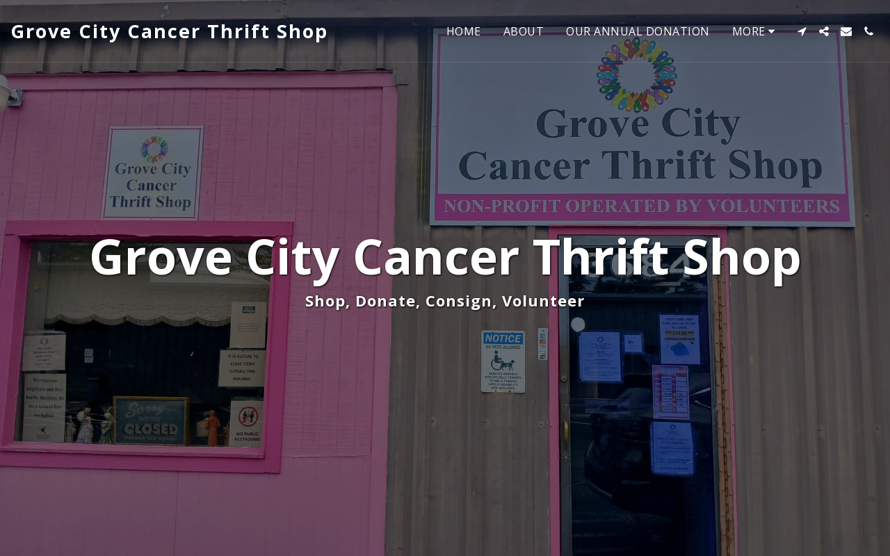 Grove City Cancer Thrift Shop website preview