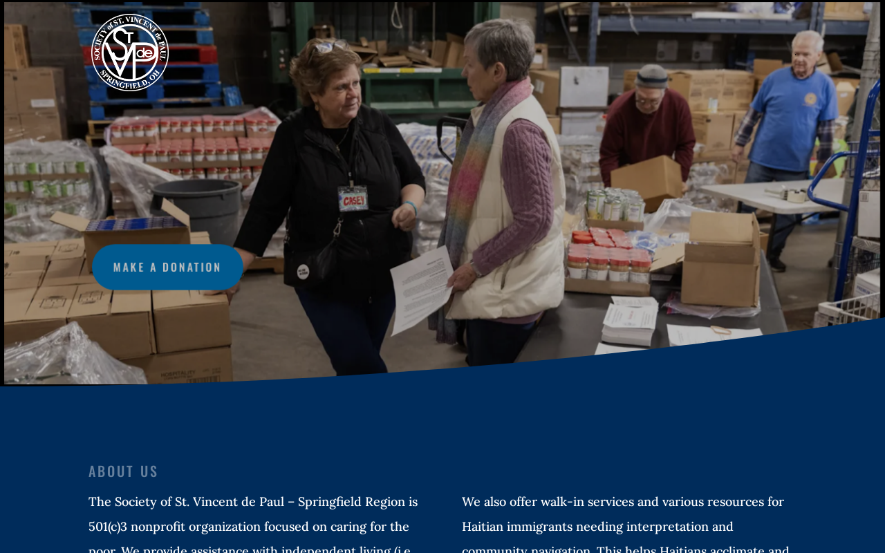 St Vincent De Paul Thrift Center website preview