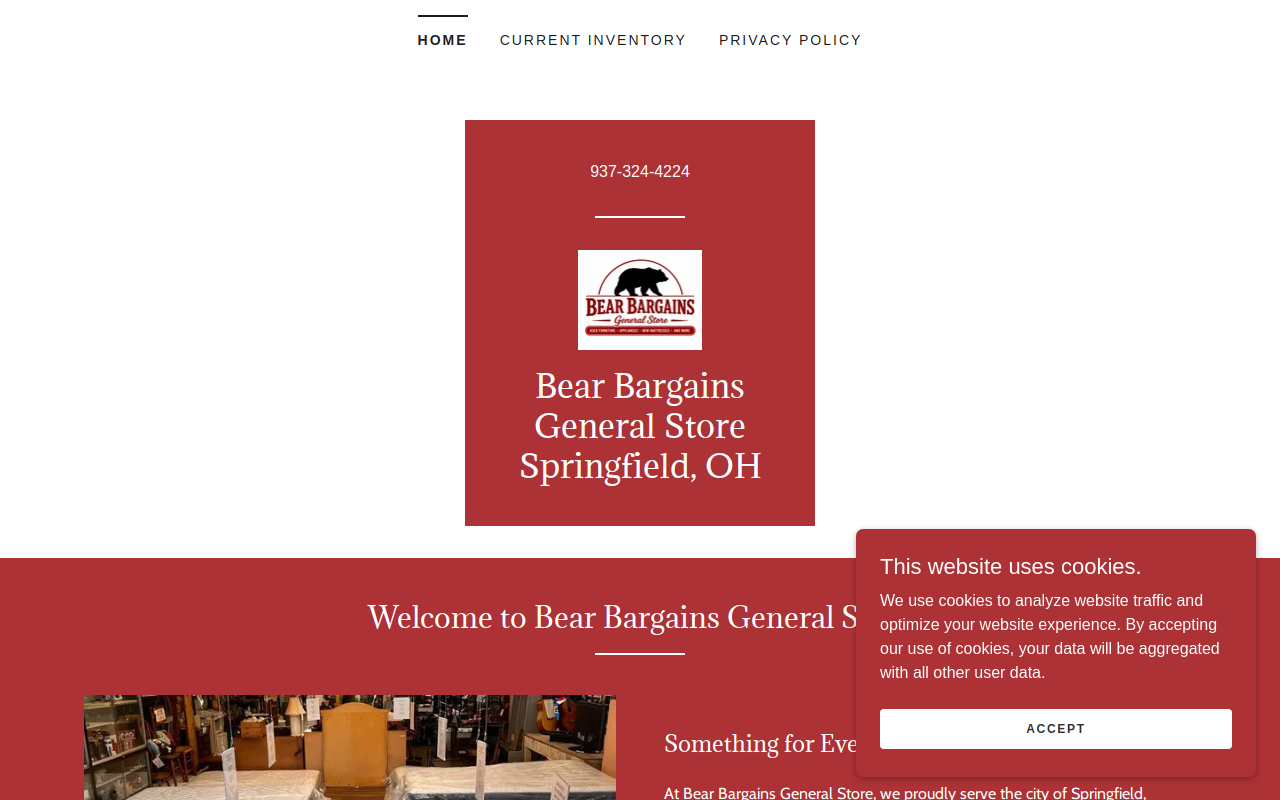 Bear Bargains General Store website preview