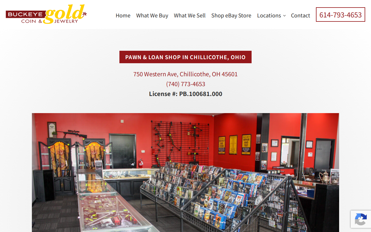 Buckeye Gold Pawn & Loan website preview