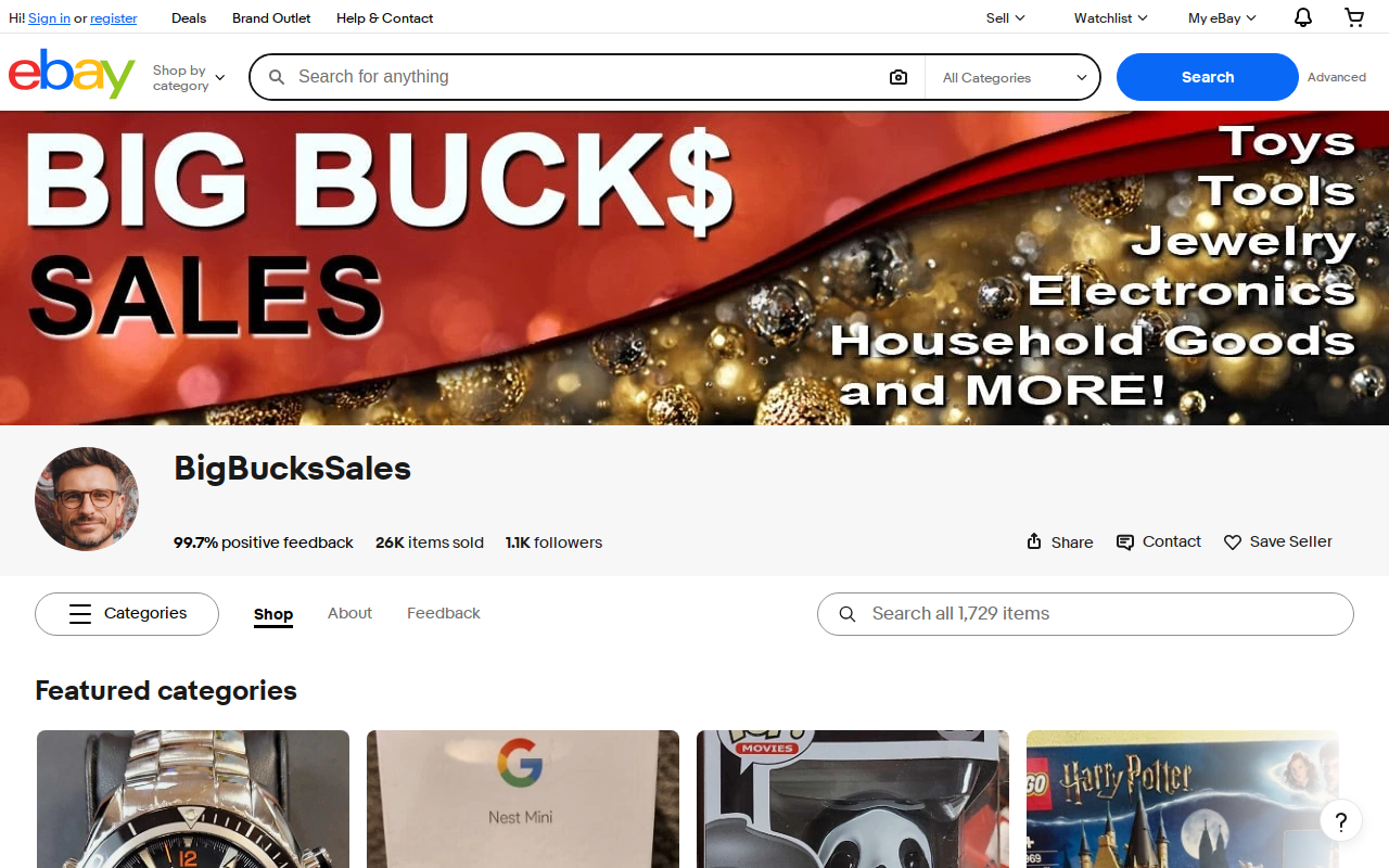 Big Bucks Pawn Shop website preview