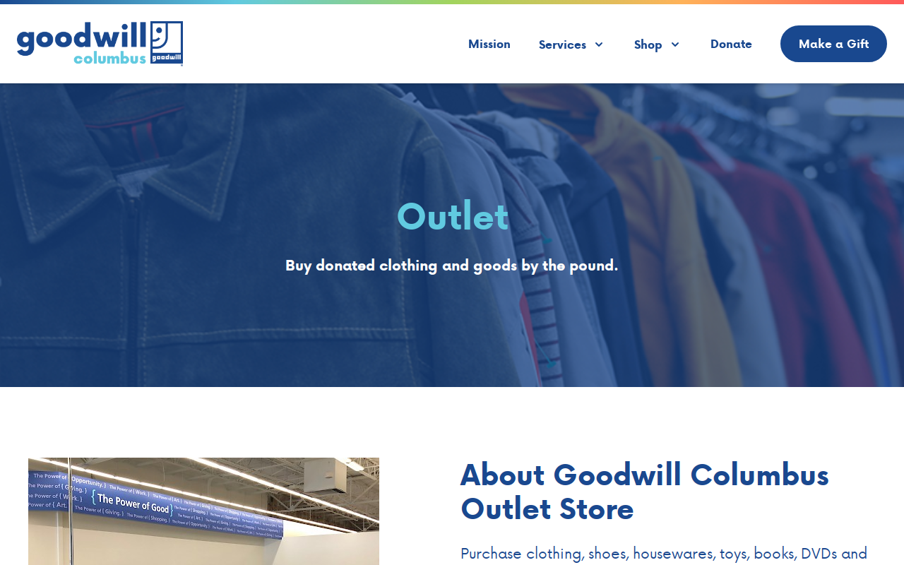Goodwill Retail Store, Outlet and Donation Center website preview