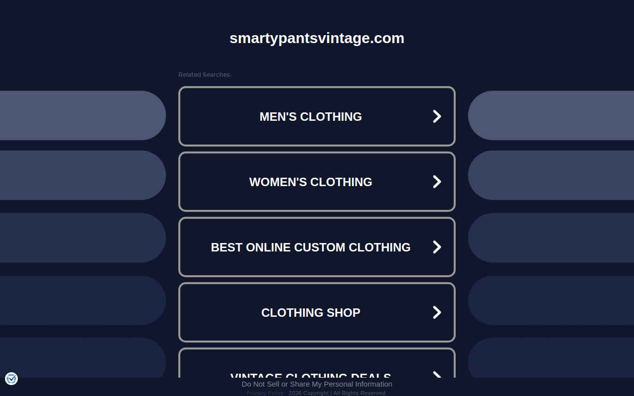 Smartypants Vintage website preview