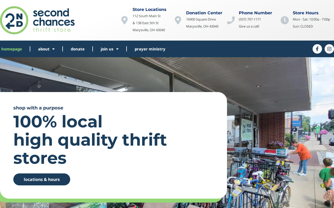2nd Chances Thrift Store website preview