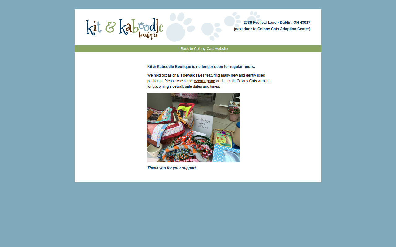 Kit and Kaboodle Boutique website preview