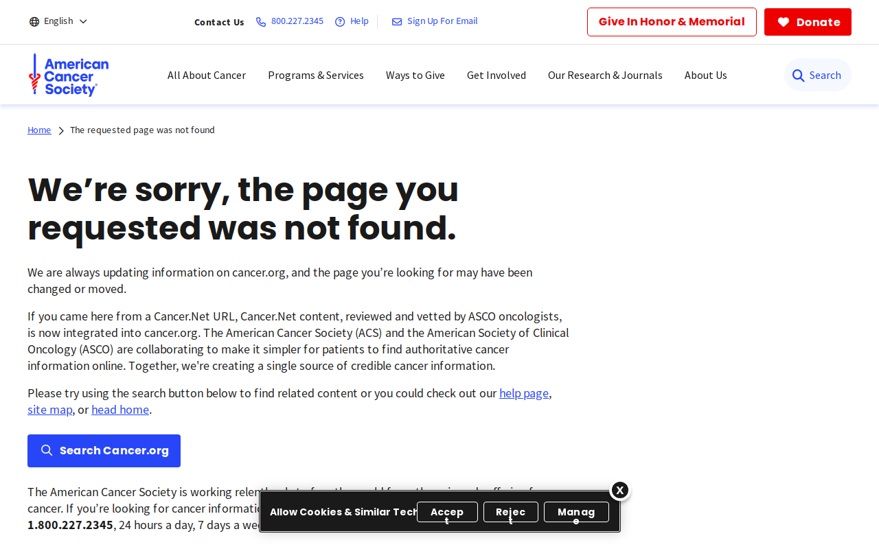 American Cancer Society Discovery Shop website preview