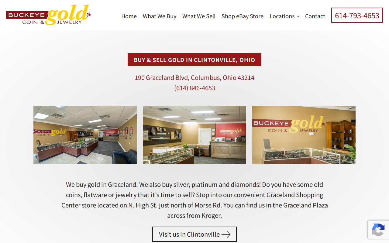 Buckeye Gold Coin & Jewelry website preview