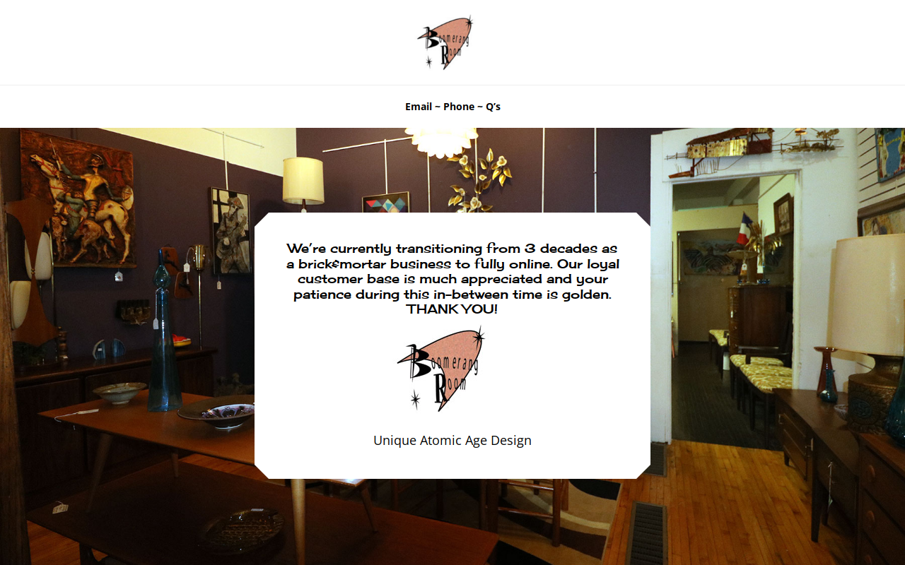 Boomerang Room Vintage website preview