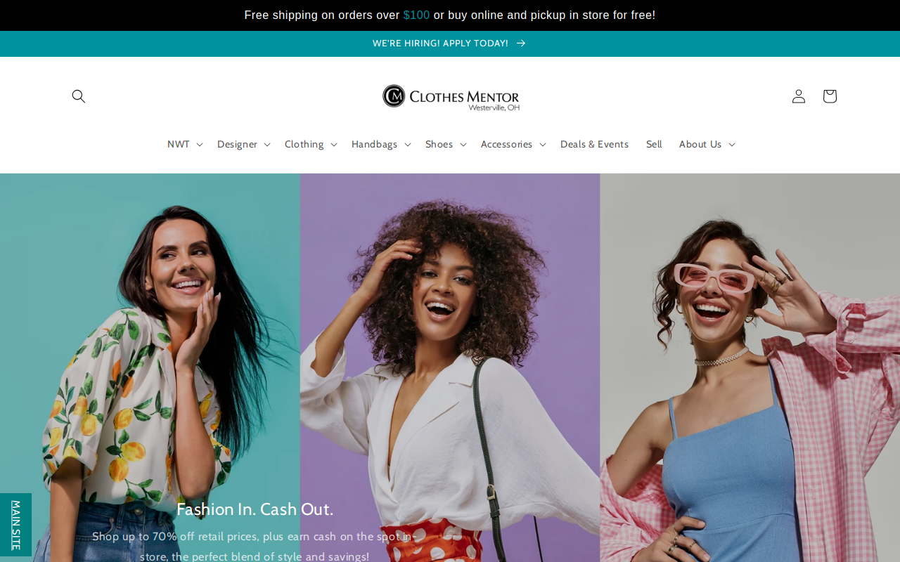 Clothes Mentor Westerville, OH website preview