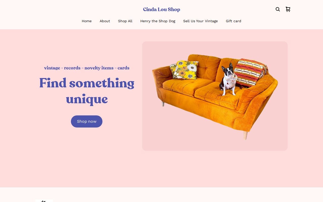 Cinda Lou Shop website preview