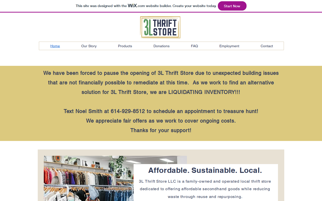 3L Thrift Store LLC website preview