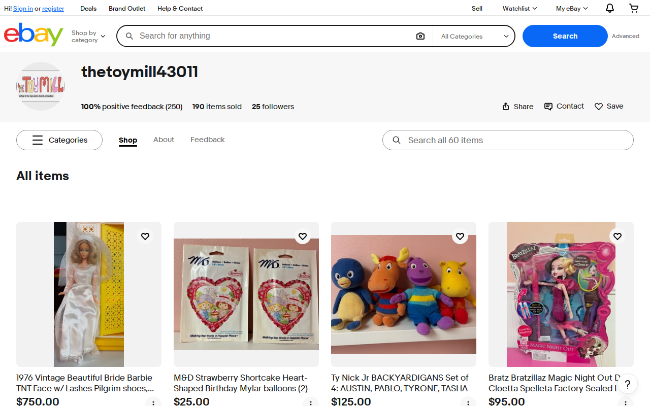 The ToyMill website preview