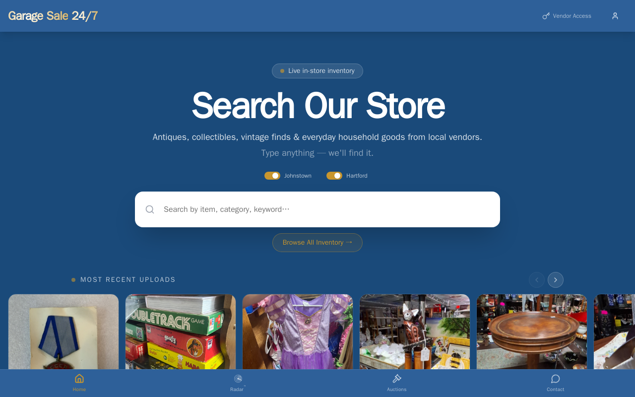Garage Sale website preview