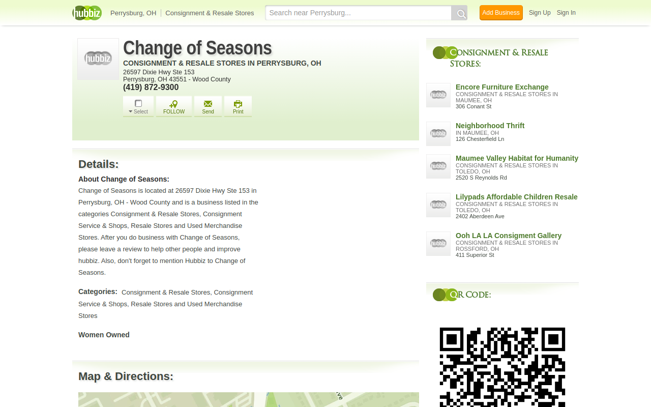 Change of Seasons website preview