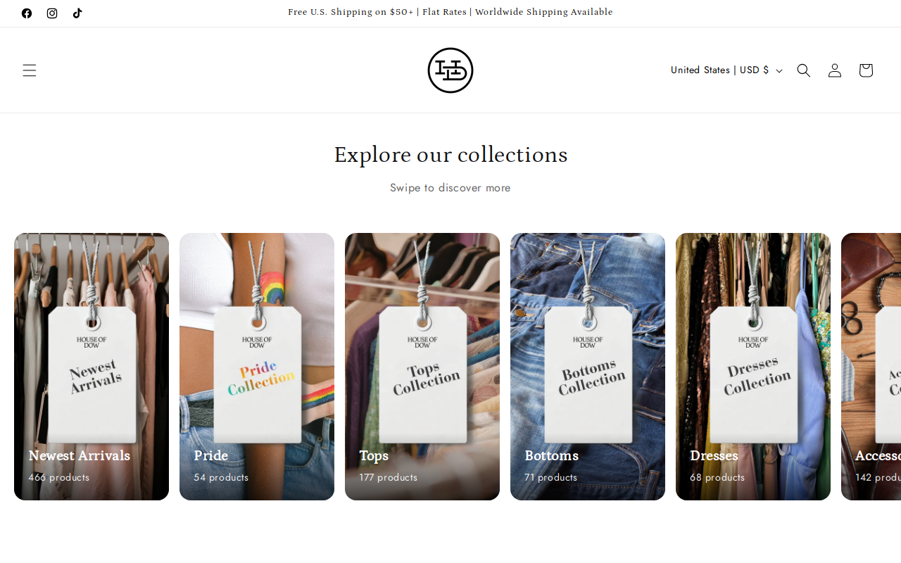 House of Dow website preview