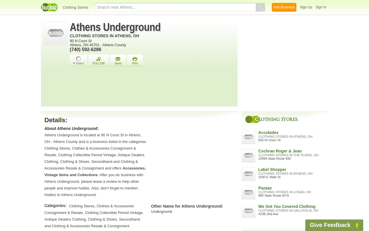 Athens Underground website preview