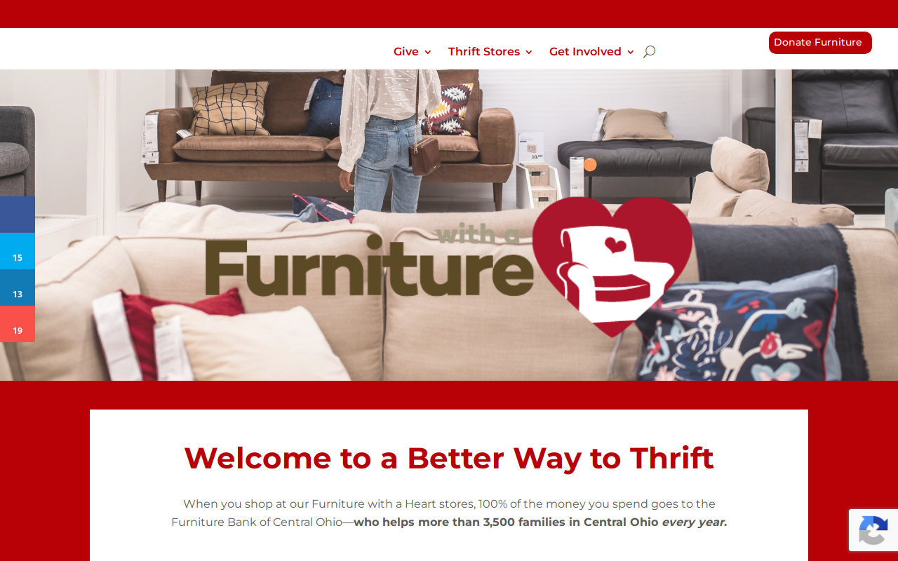 Furniture with a Heart - Newark website preview