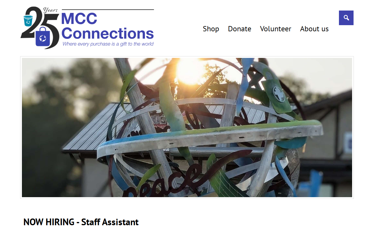 MCC Connections Thrift Shop website preview