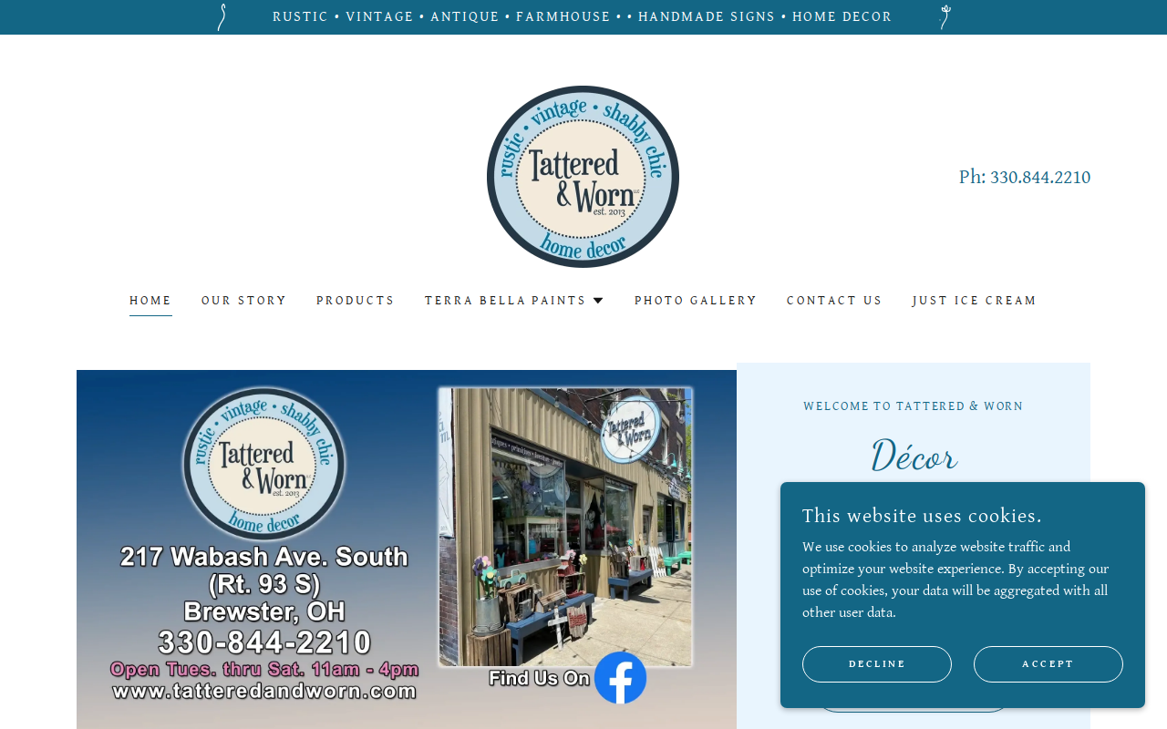 Tattered & Worn website preview