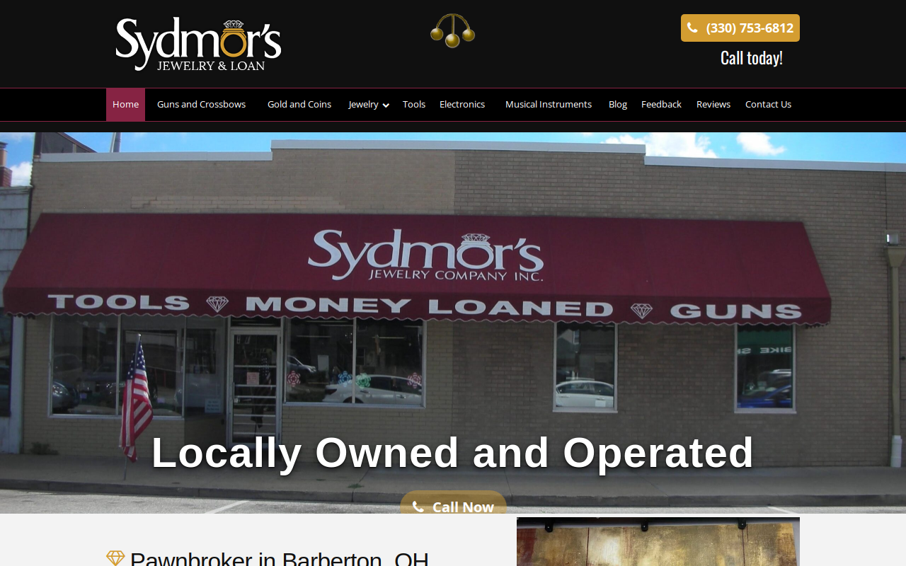 Sydmor's Jewelry and Loan website preview