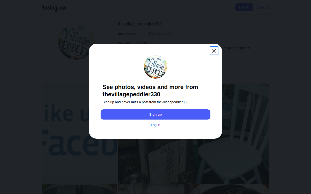 The Village Peddler website preview