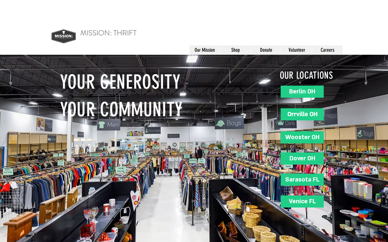 Mission Thrift Dover website preview
