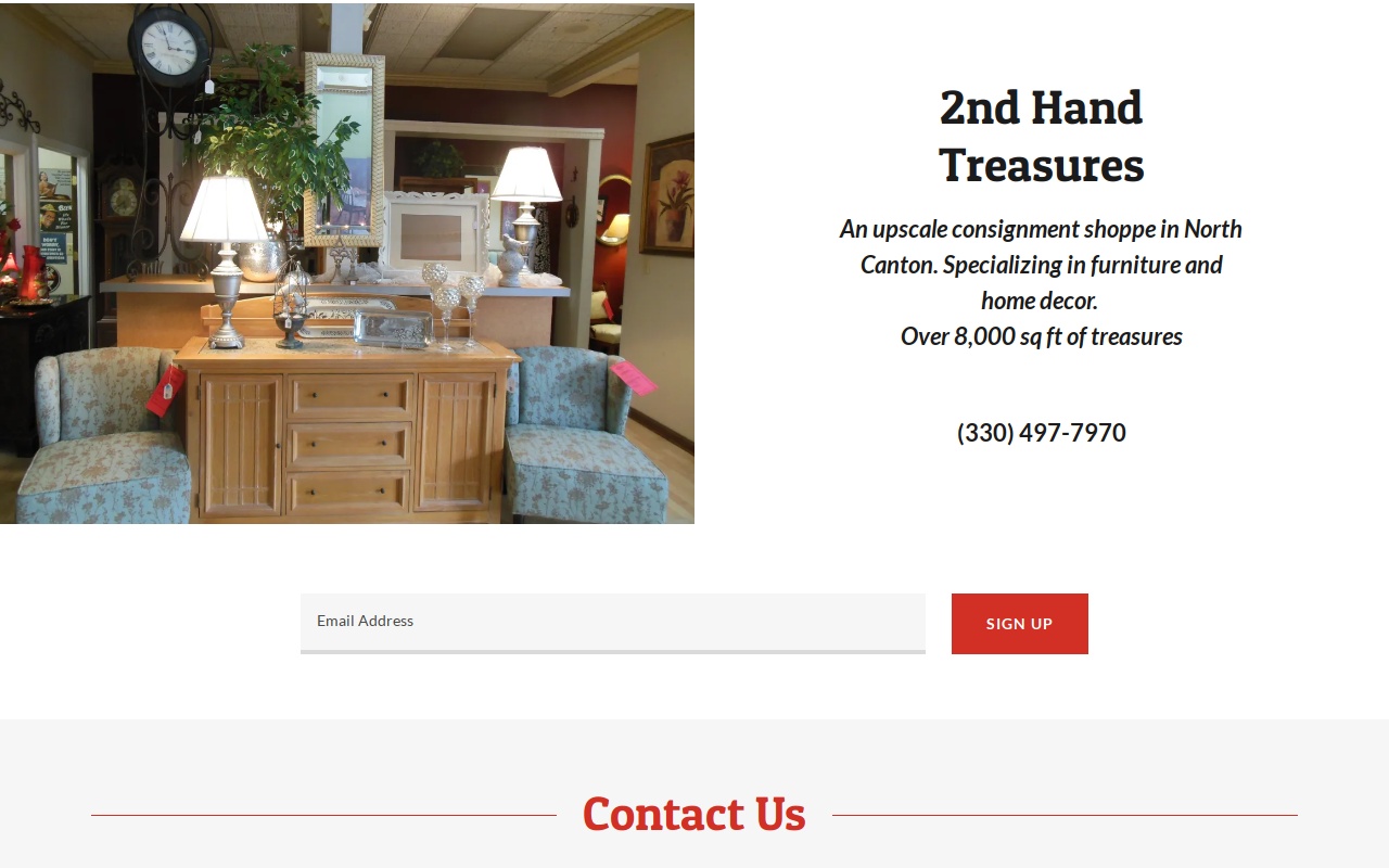 2nd Hand Treasures website preview
