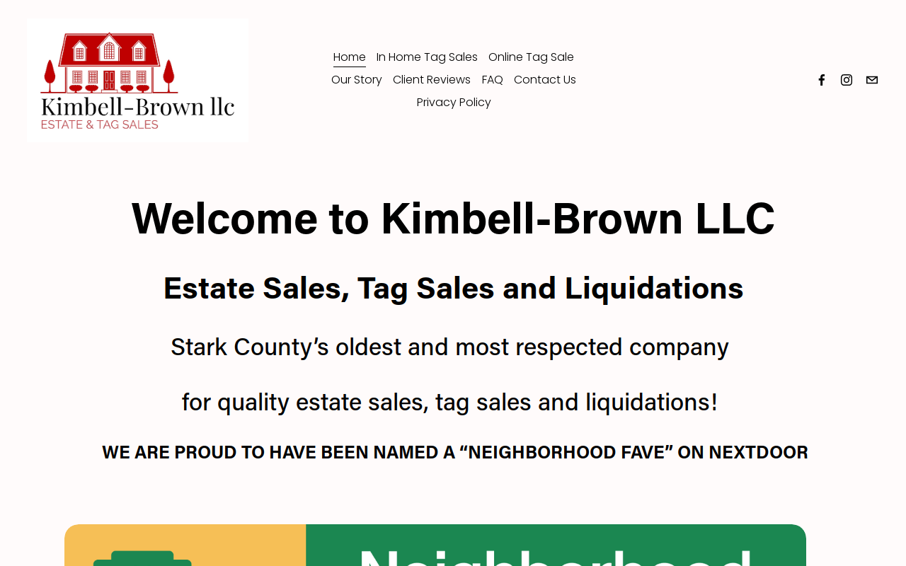 Kimbell-Brown Estate Sales website preview
