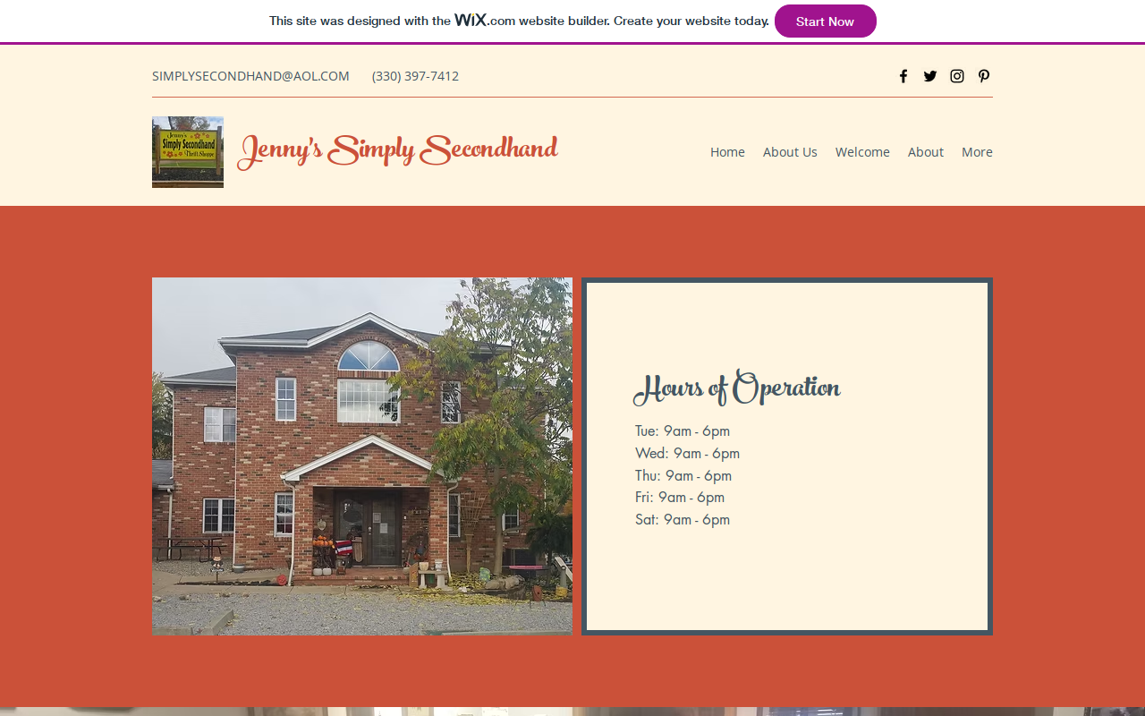 Jenny's Simply Secondhand website preview