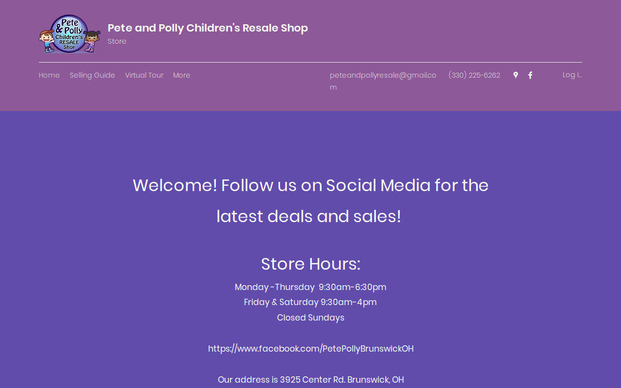 Pete & Polly Children's Resale Shop website preview