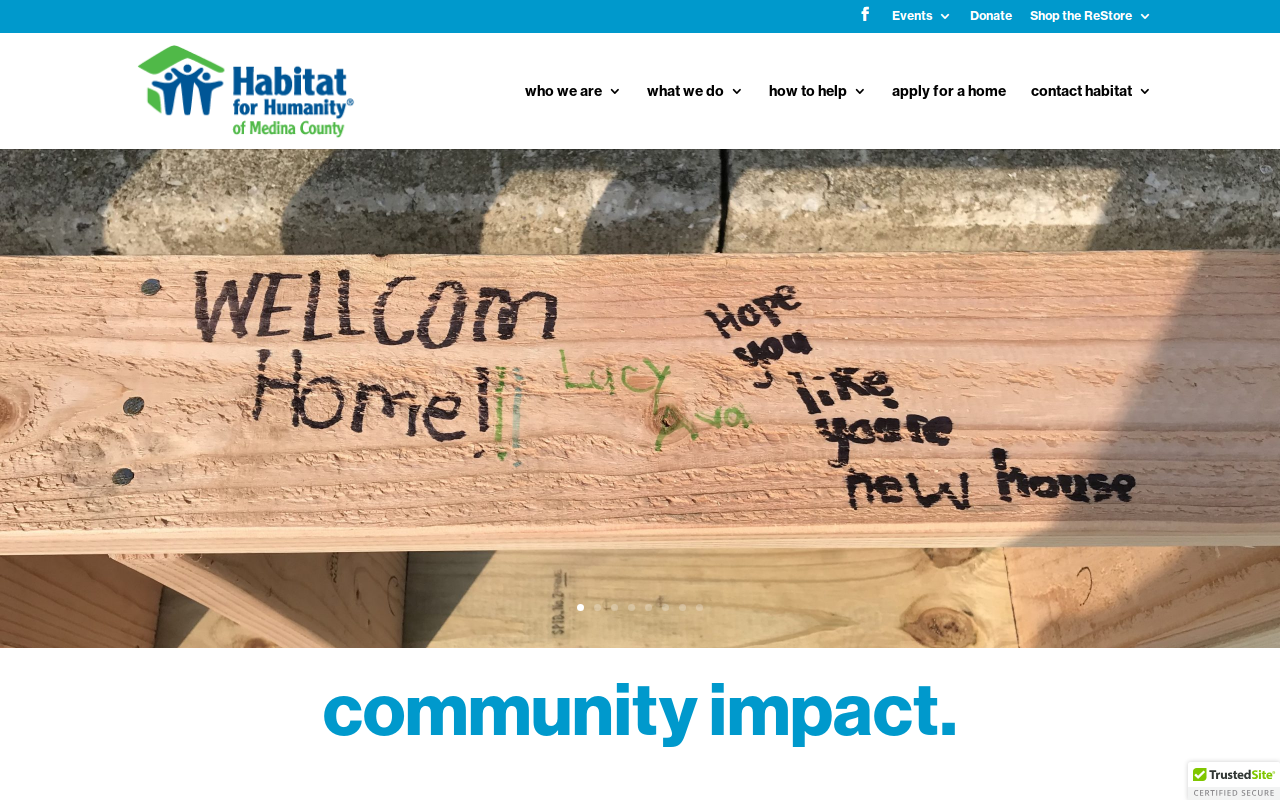 Habitat for Humanity of Medina County website preview