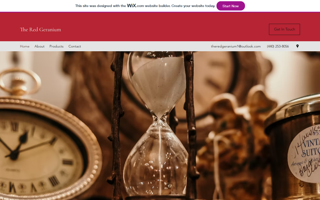 The Red Geranium website preview