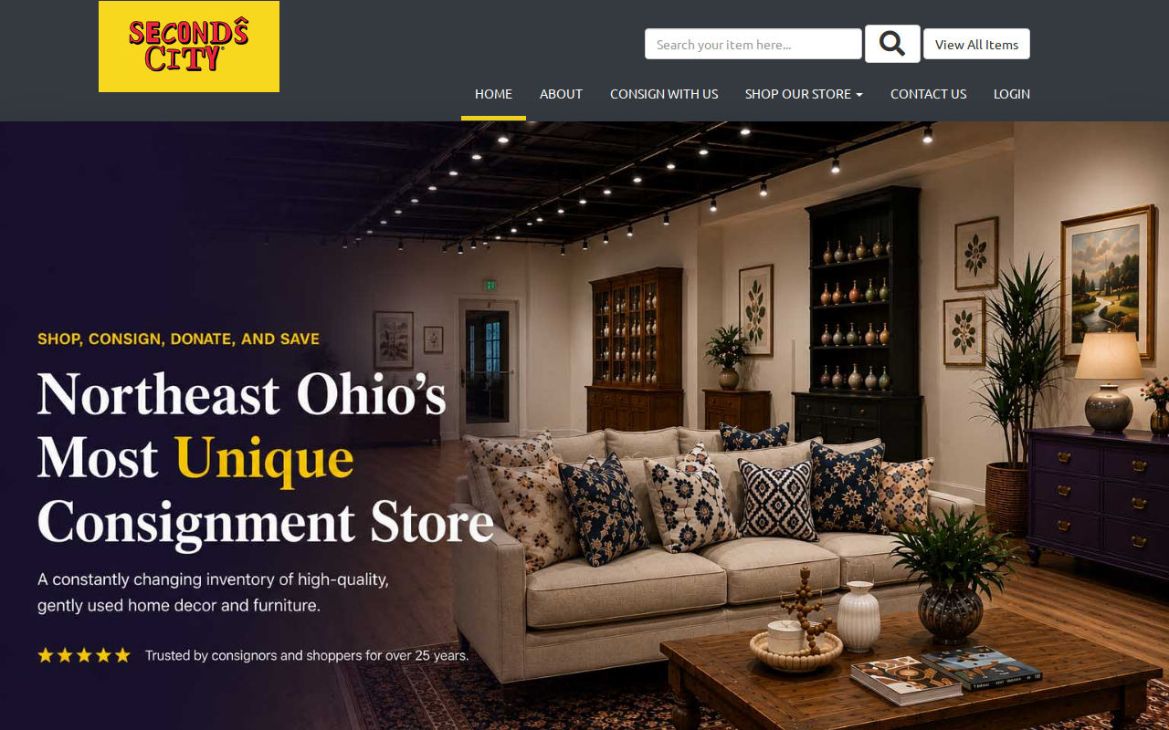 Seconds City Consignment Home Furnishings website preview