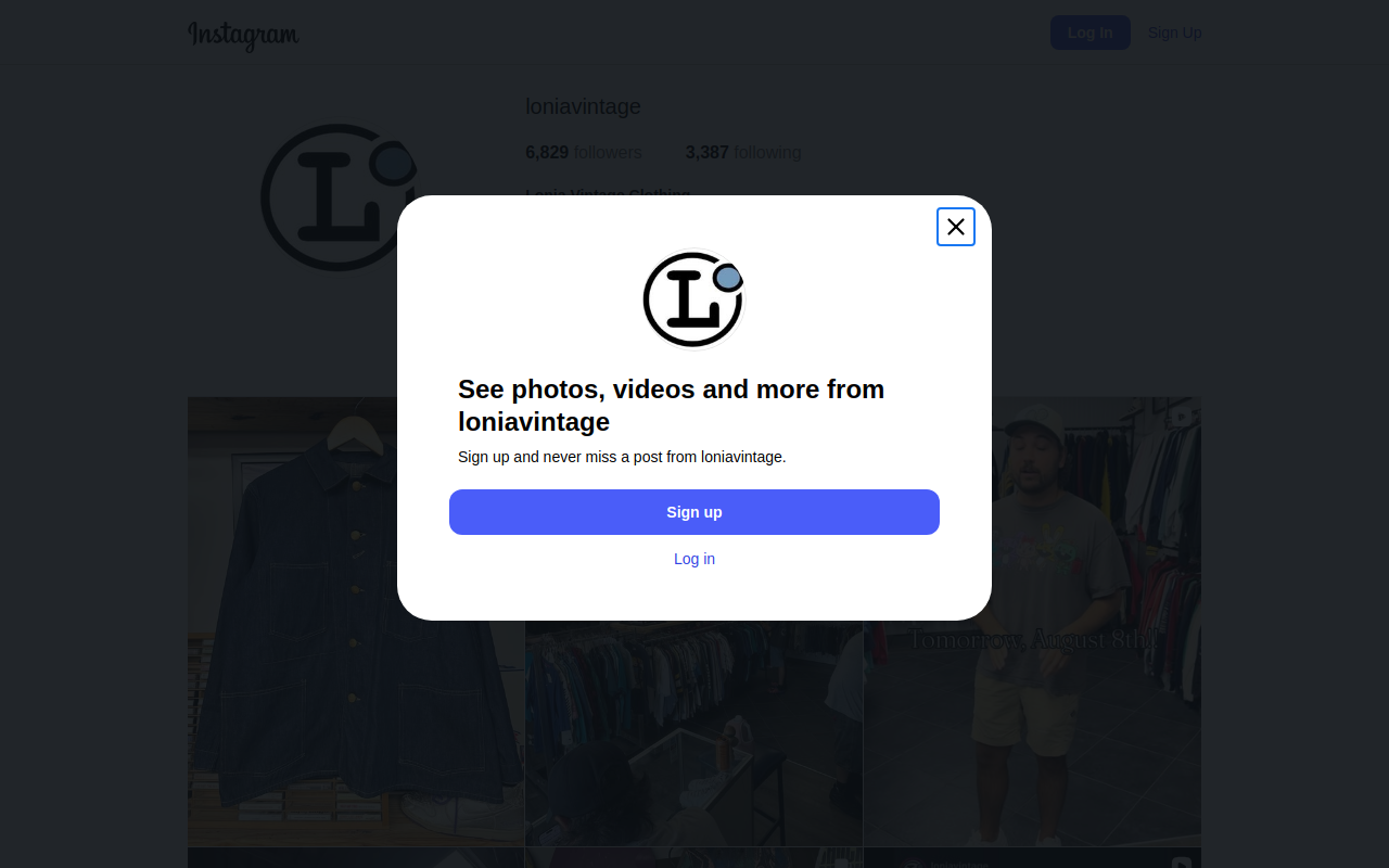 Lonia Vintage website preview