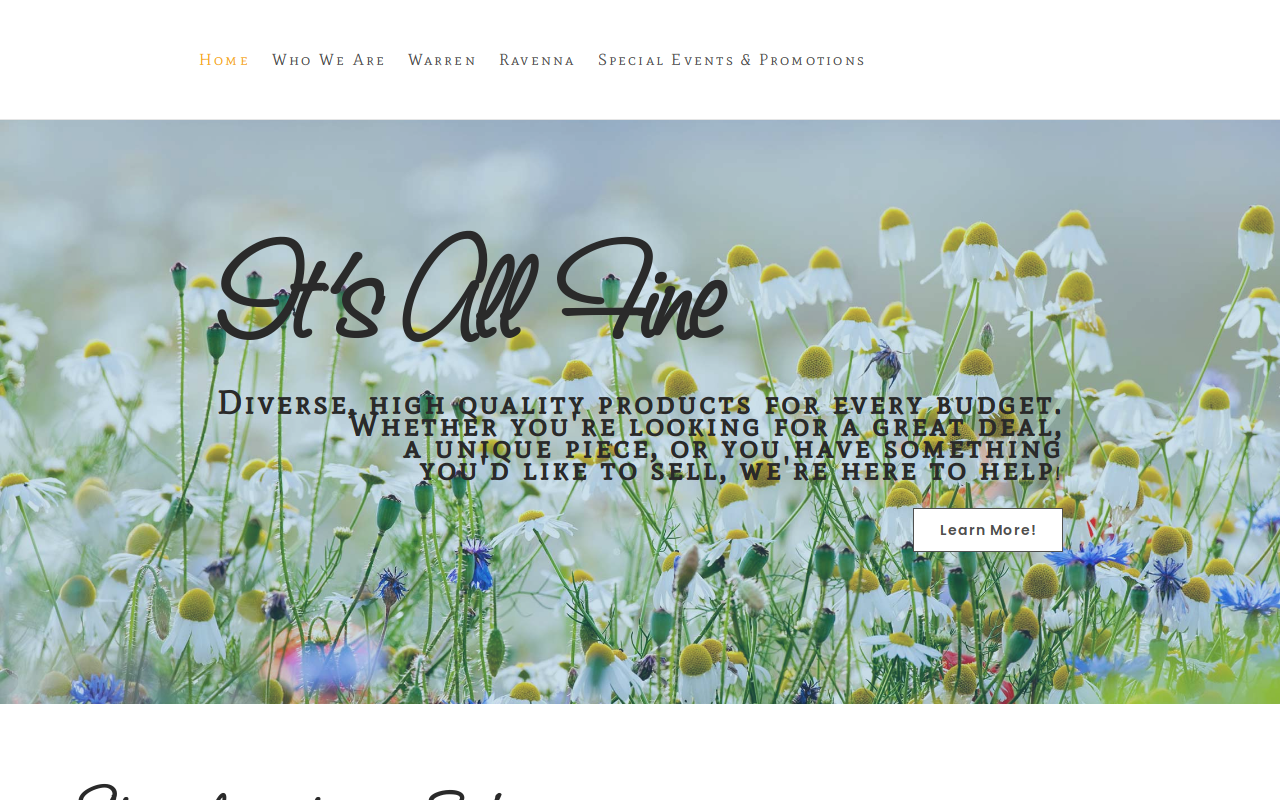 It's All Fine Consignment and Home Goods website preview