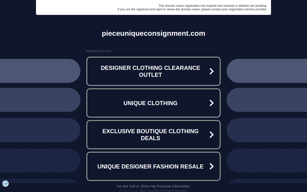 Piece Unique website preview