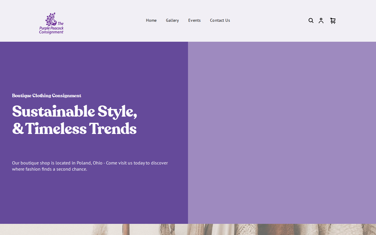The Purple Peacock Consignment website preview