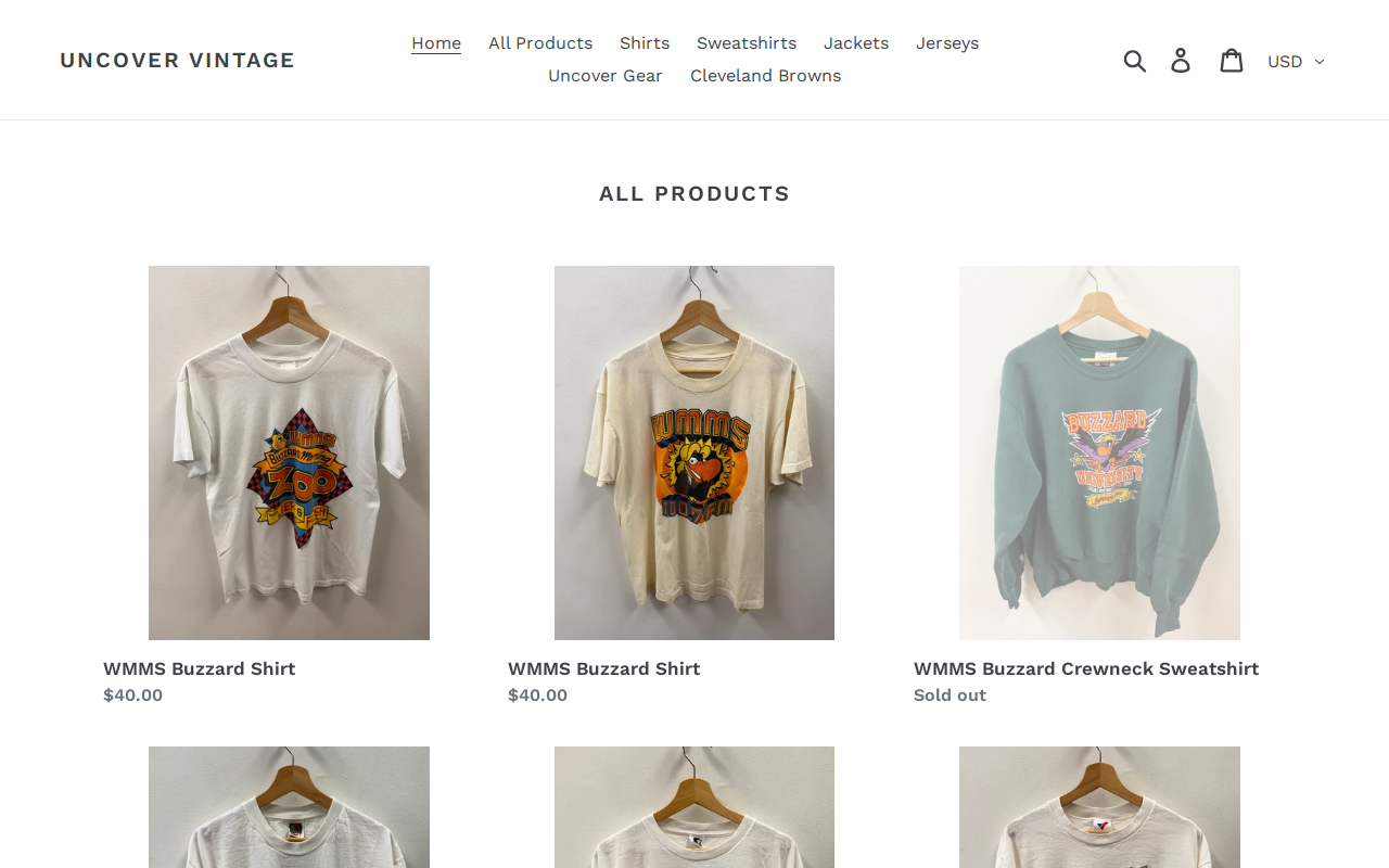 Uncover Vintage website preview