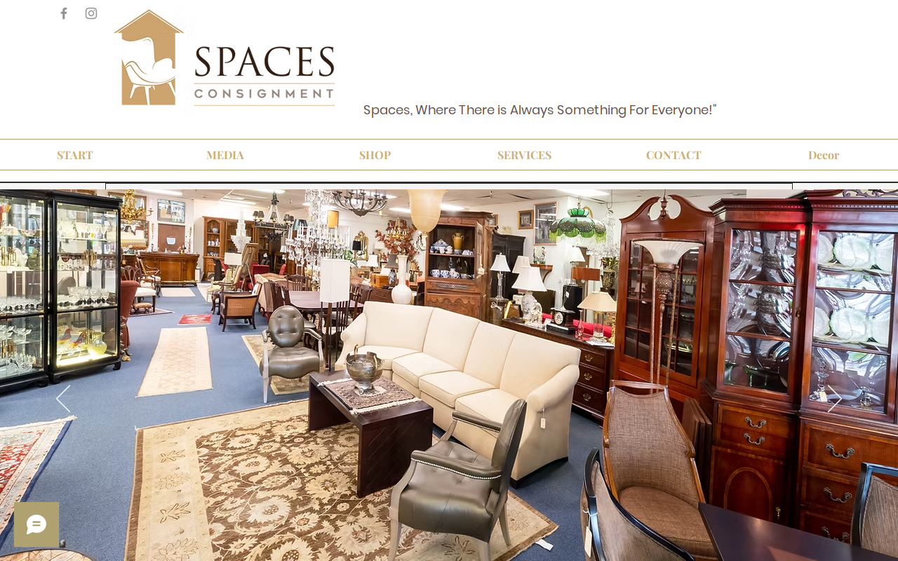 Spaces Consignment Showroom and Liquidators website preview