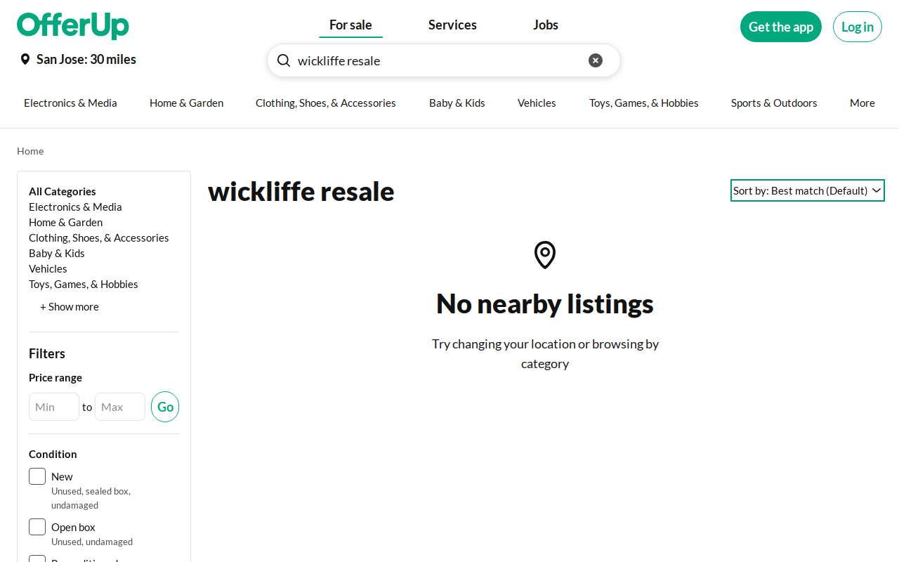 Wickliffe Resale website preview
