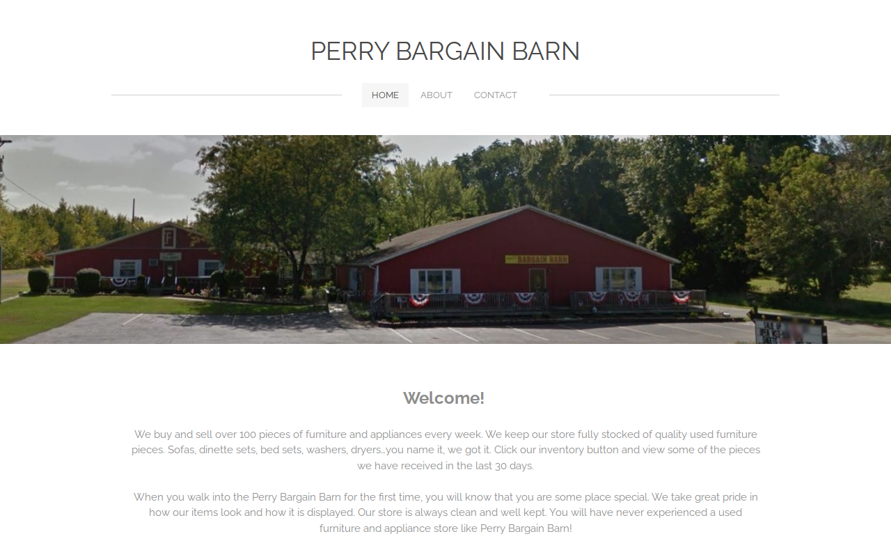Perry Bargain Barn website preview