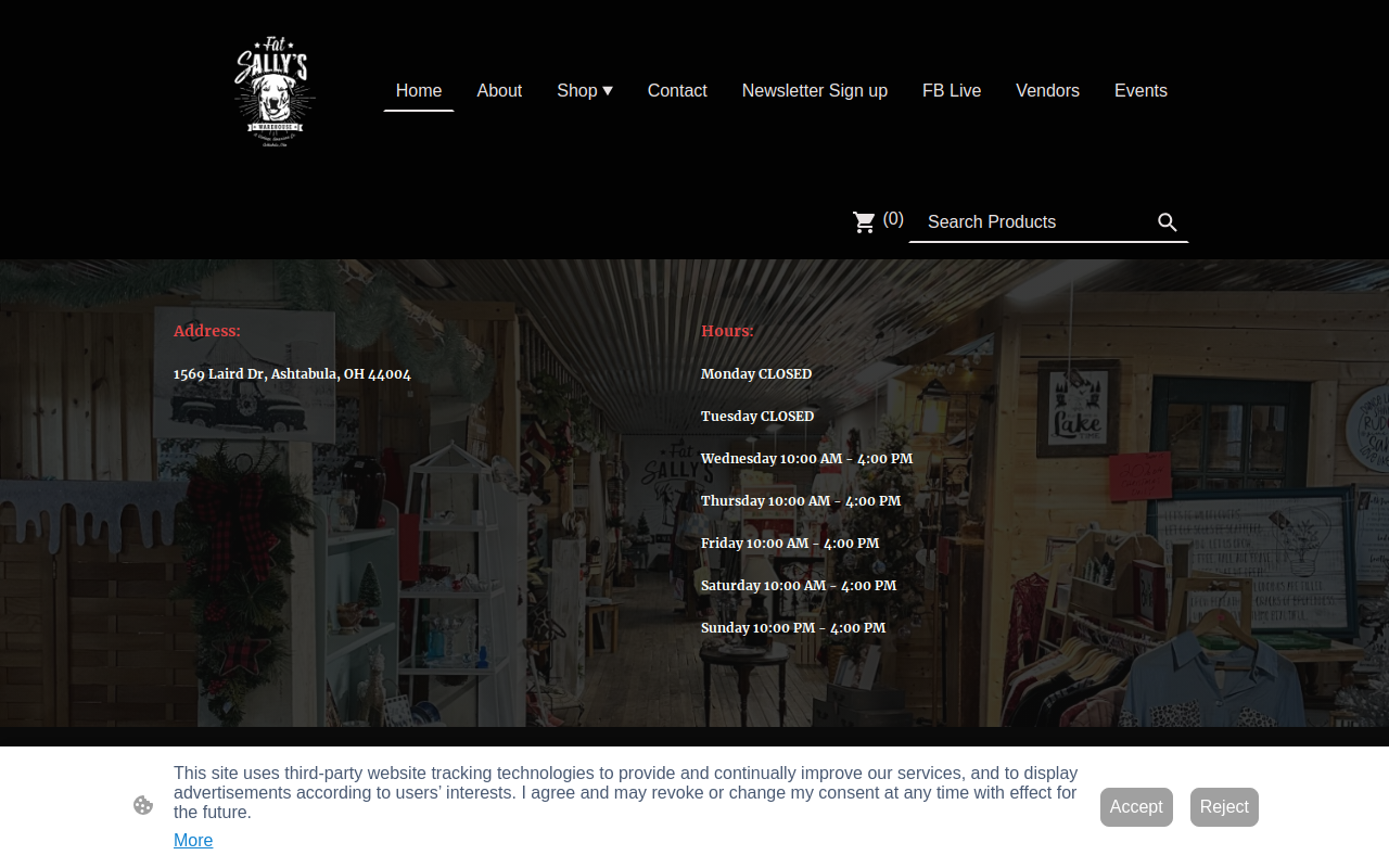 Fat Sally's Warehouse website preview