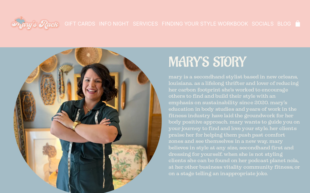 Mary's Rack website preview