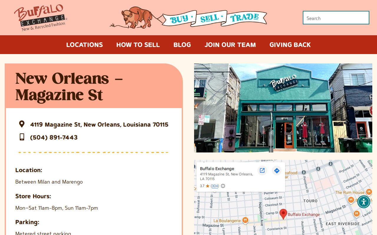 Buffalo Exchange website preview