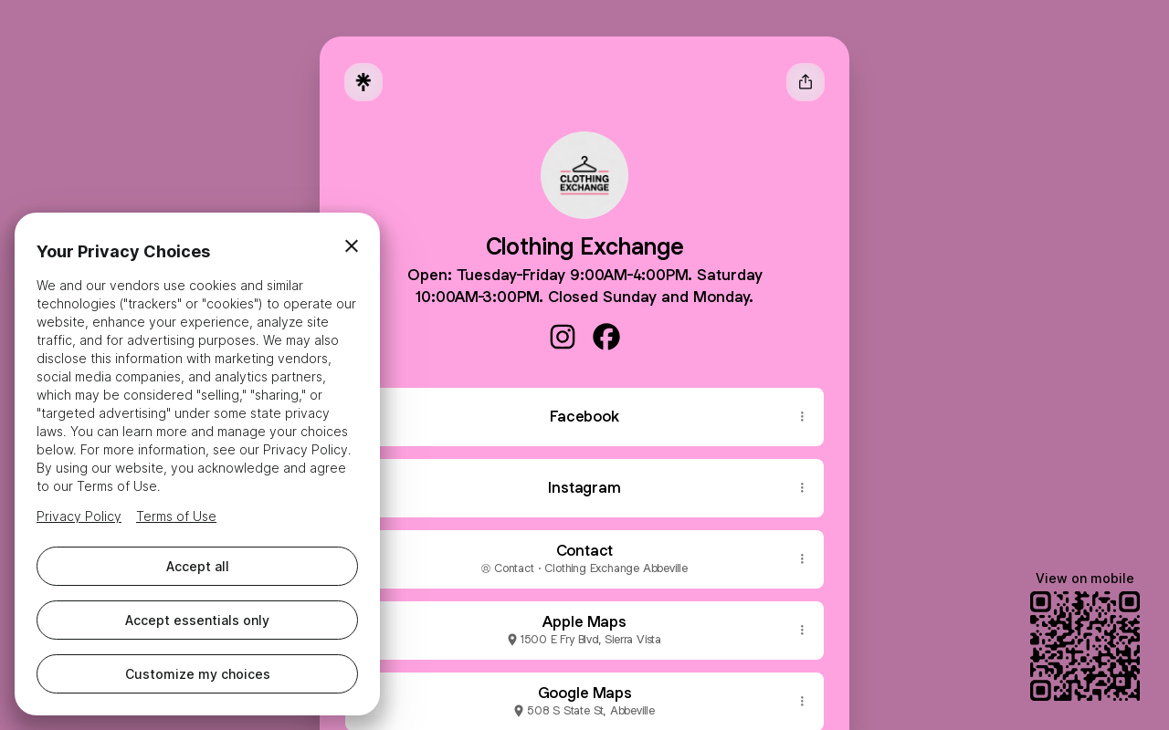 Clothing Exchange website preview