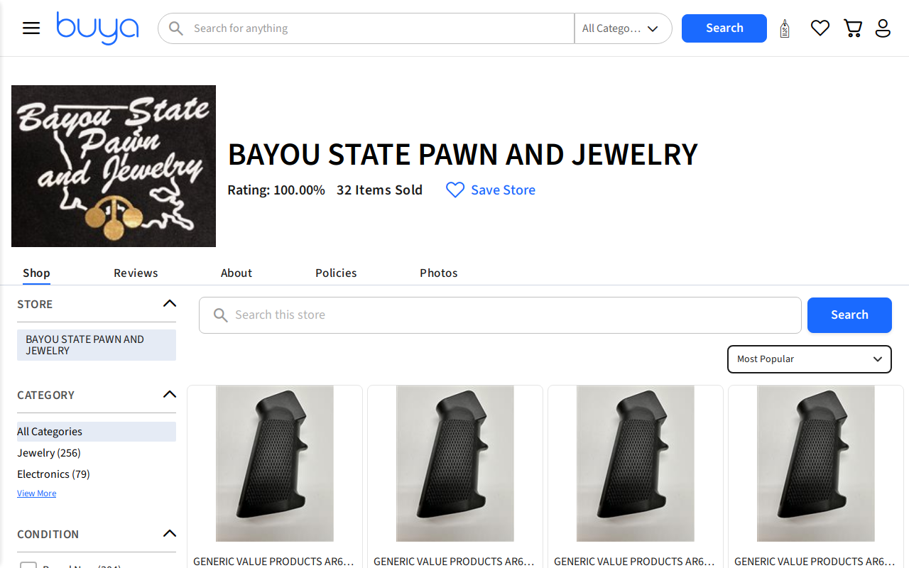 Bayou State Pawn & Jewelry website preview
